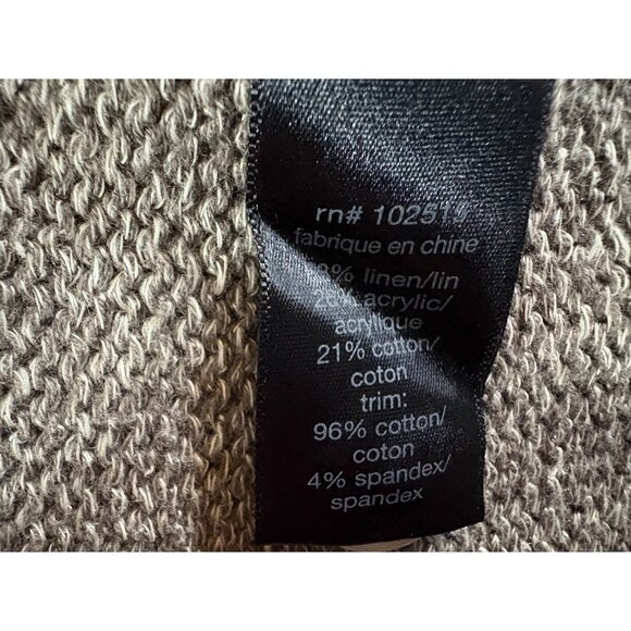 John Varvatos Chunky Knit linen blend Four Pocket Cardigan Sweater sz M brown - Picture 6 of 7